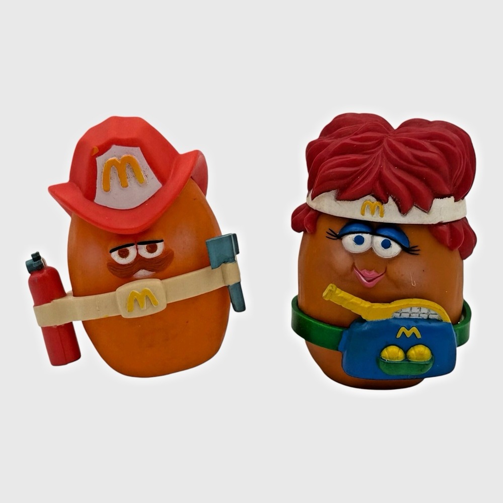 1988 McDonald's McNugget Buddies Set of 2 Sparky Volley Happy Meal Toys Vintage